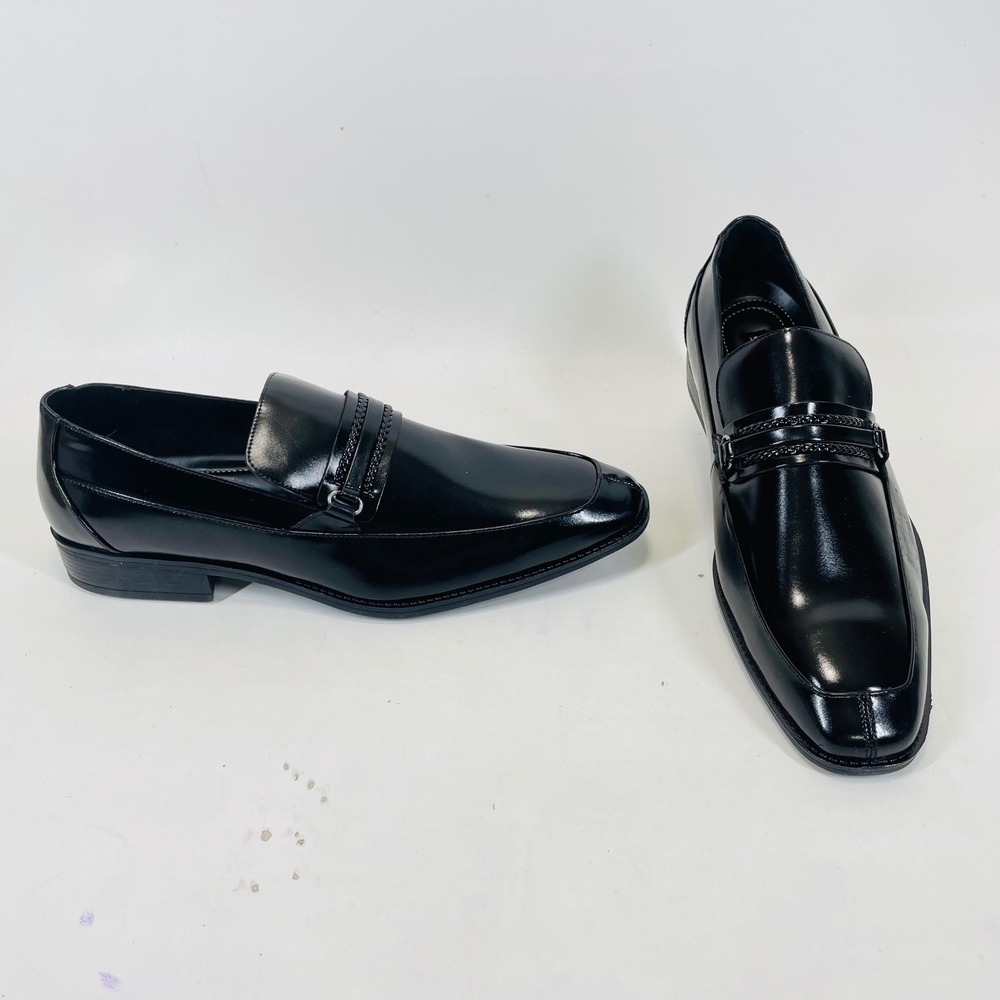 Stacy Adams Mens Black Leather Bicycle Toe Loafers 20203-001 Size 15M